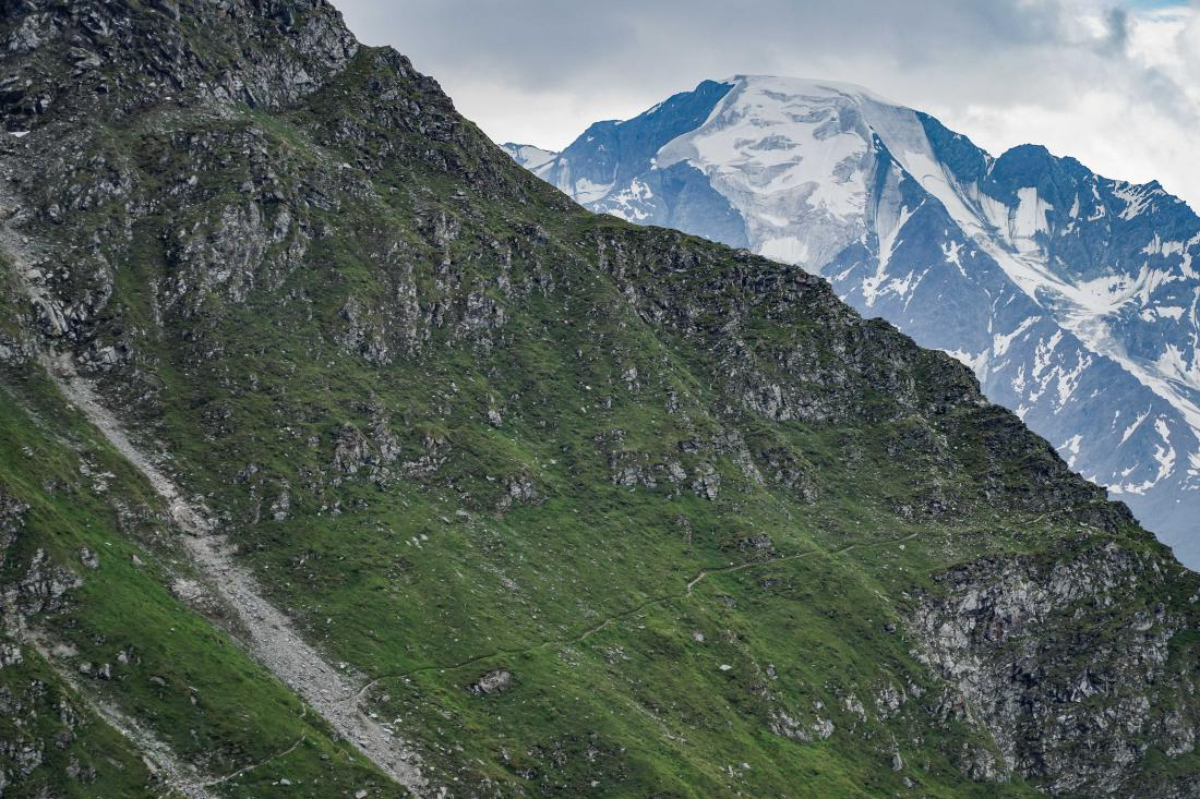 Exposure and loose scree on the route
